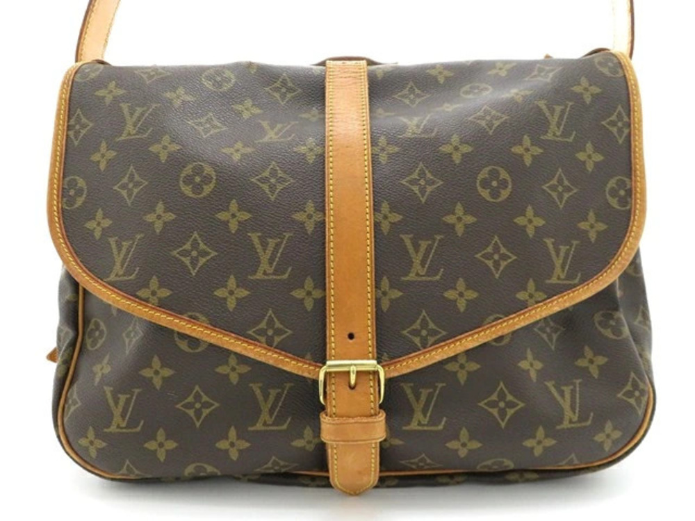 LOUIS VUITTON Saumur Shoulder Bag Monogram Brown